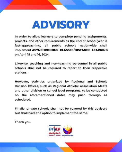 depedzn advisory|Good .